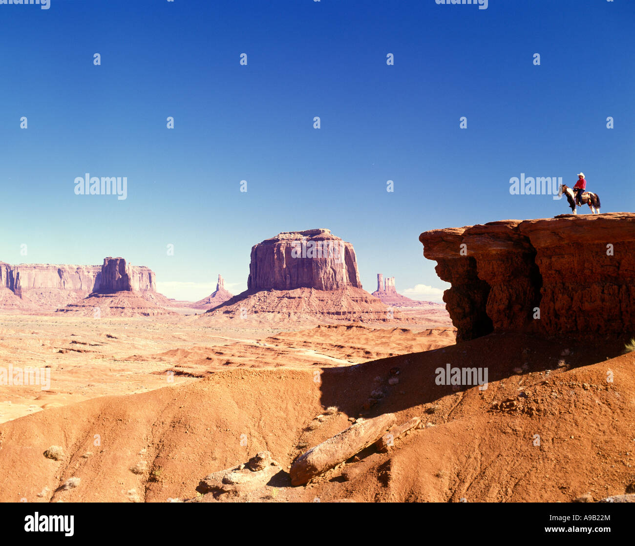 MAN ON HORSE JOHN FORD’S POINT MONUMENT VALLEY NAVAJO TRIBAL PARK UTAH
