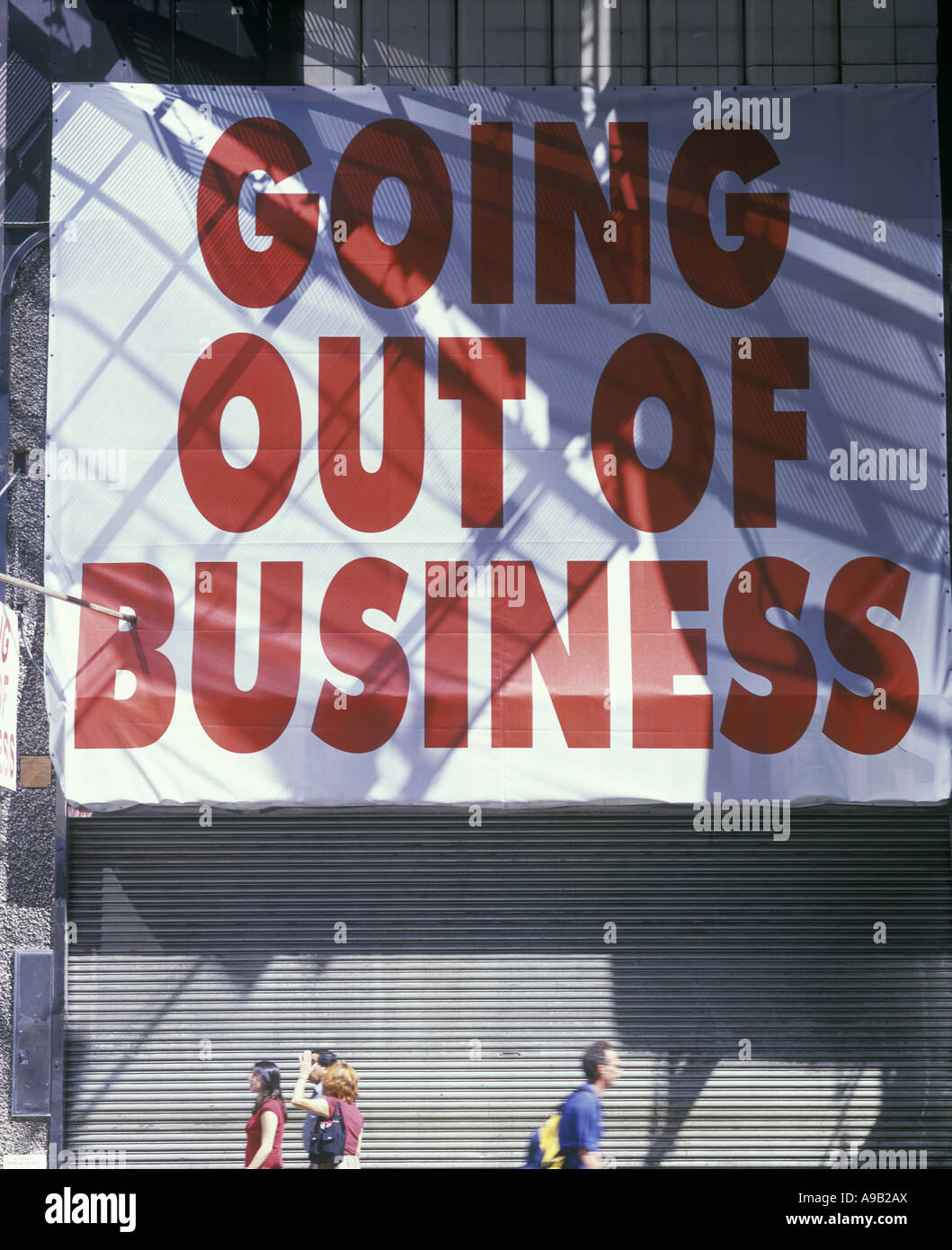 GOING OUT OF BUSINESS CLOSING DOWN SIGN SEVENTH AVENUE MANHATTAN NEW ...