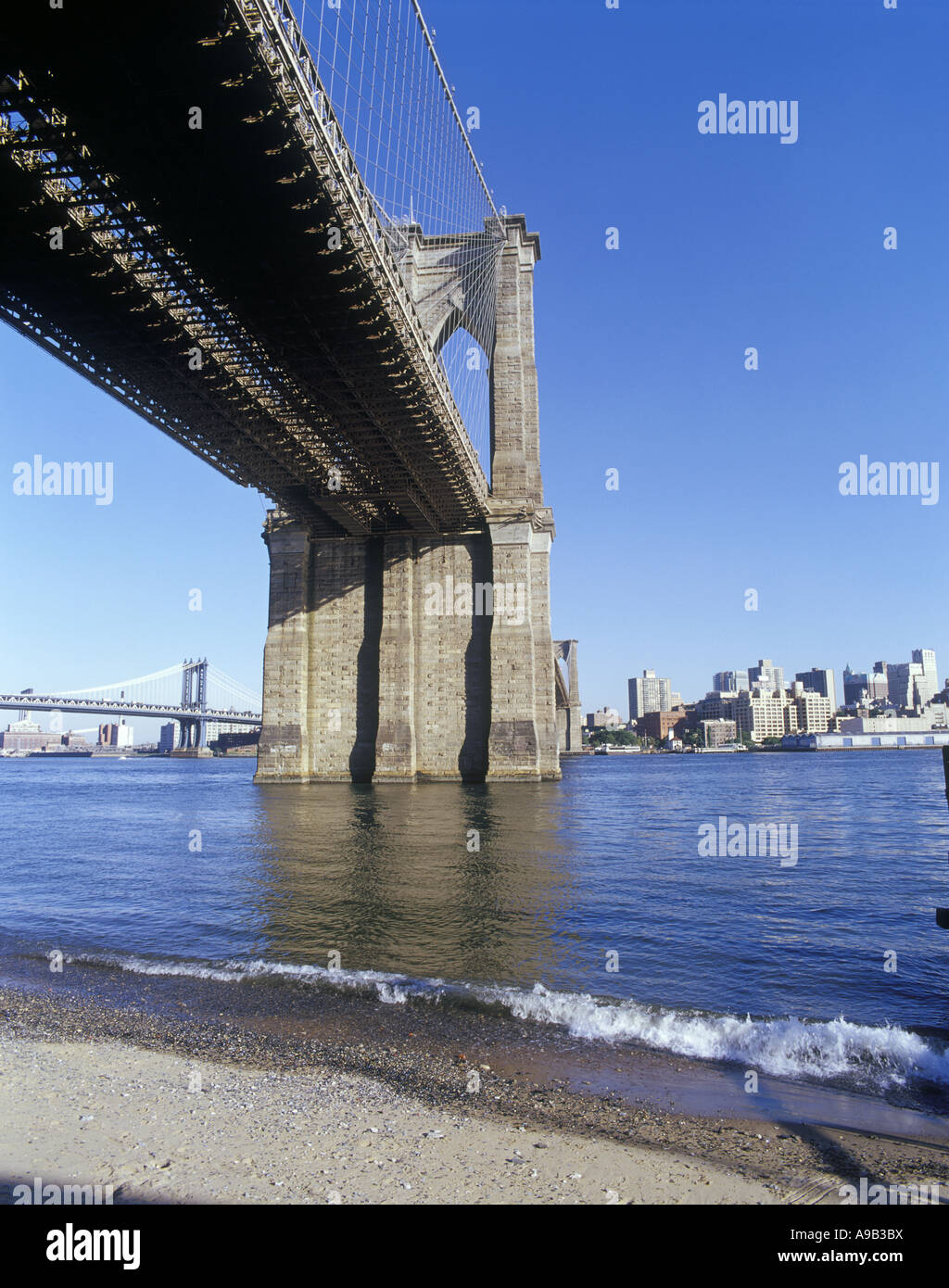 BROOKLYN BRIDGE DOWNTOWN EAST RIVER BROOKLYN NEW YORK CITY USA Stock ...