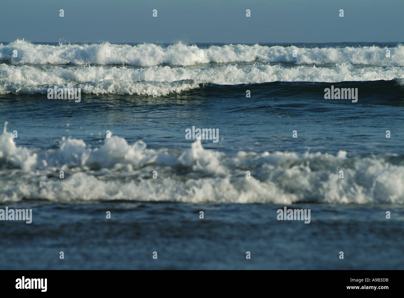 Long Beach Large Waves Returning Tide Pacific Rim National