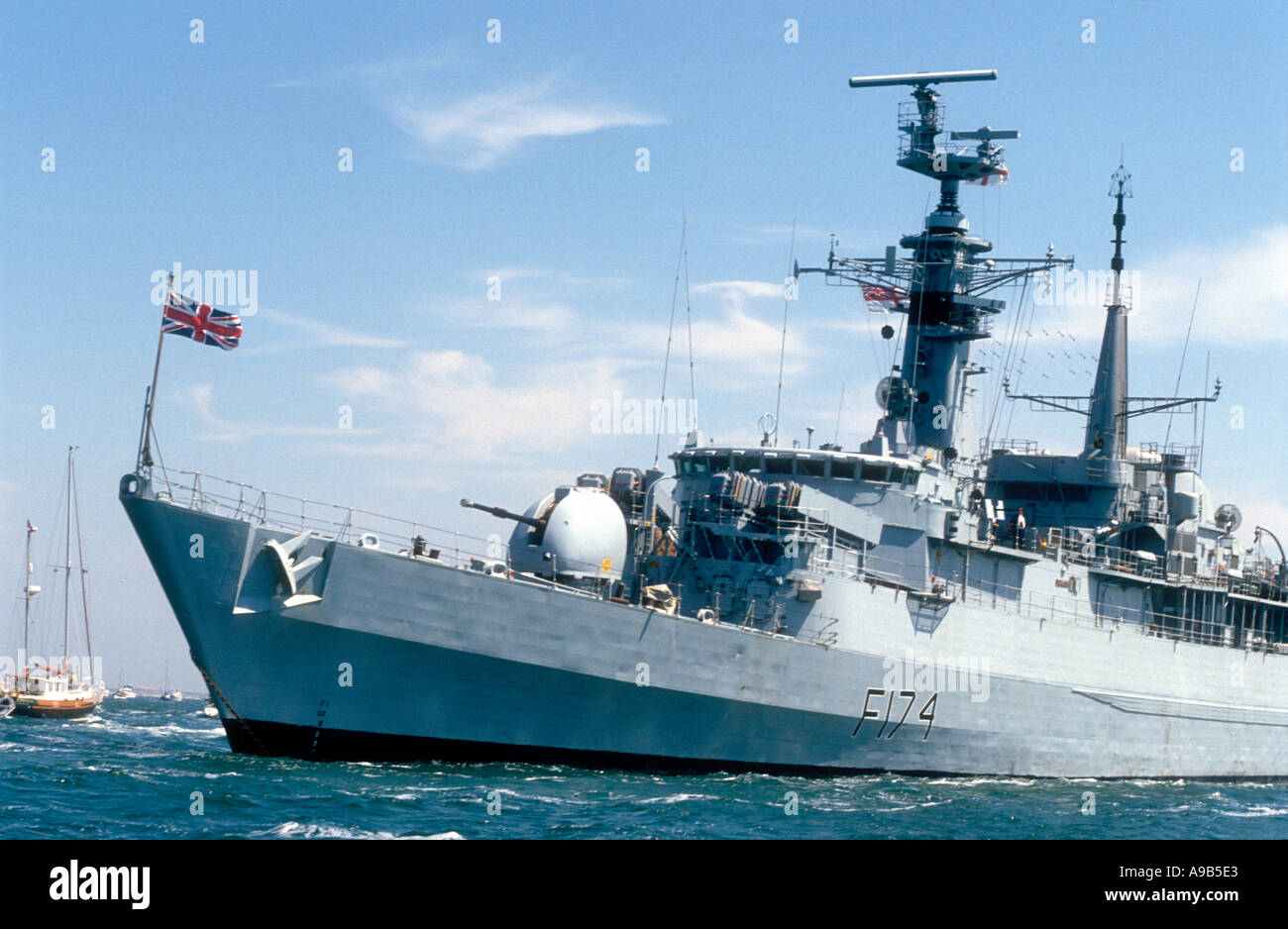 Tha Amazon type 21 class frigate HMS Alacrity F174 off Ramsgate Kent England UK Stock Photo