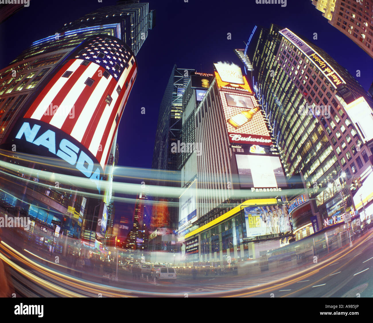 NASDAQ STOCK EXCHANGE BUILDING TIMES SQUARE MANHATTAN NEW YORK CITY USA Stock Photo