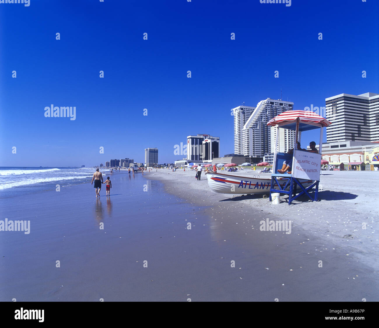 LIFEGUARD BOAT BEACH ATLANTIC CITY NEW JERSEY USA Stock Photo Alamy