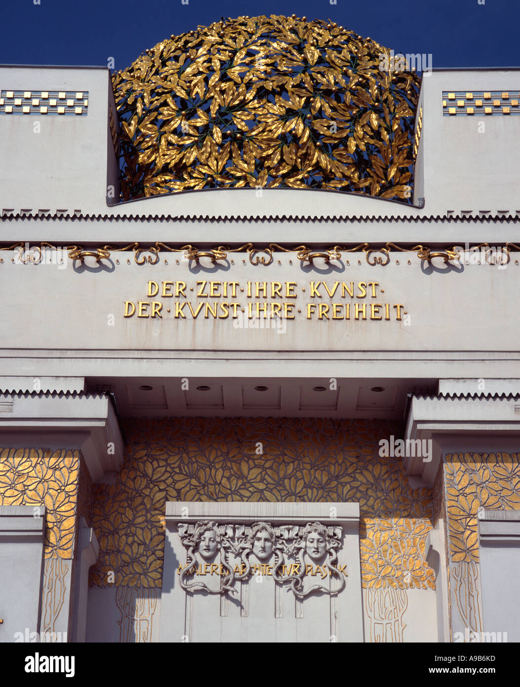 A detail from the front of the Art Nouveau Secession building, Vienna, Austria Stock Photo