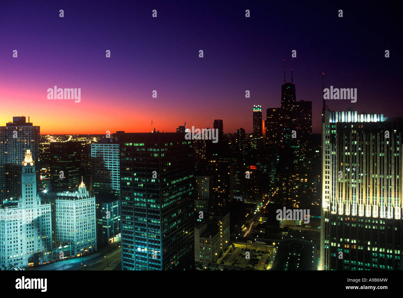 DOWNTOWN CHICAGO ILLINOIS USA Stock Photo