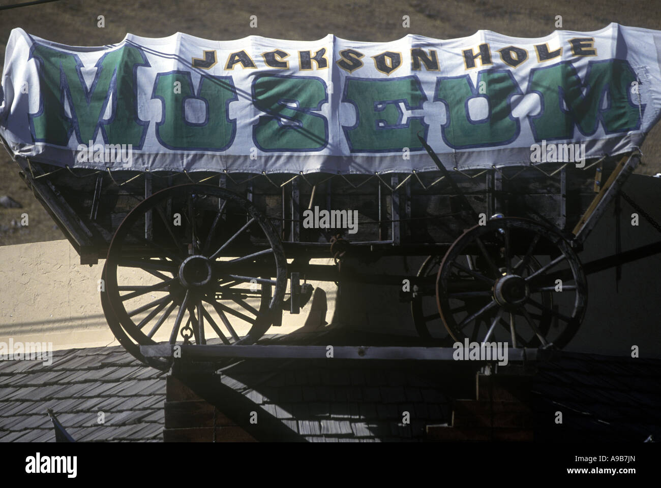 Jackson hole museum covered wagon hires stock photography and images
