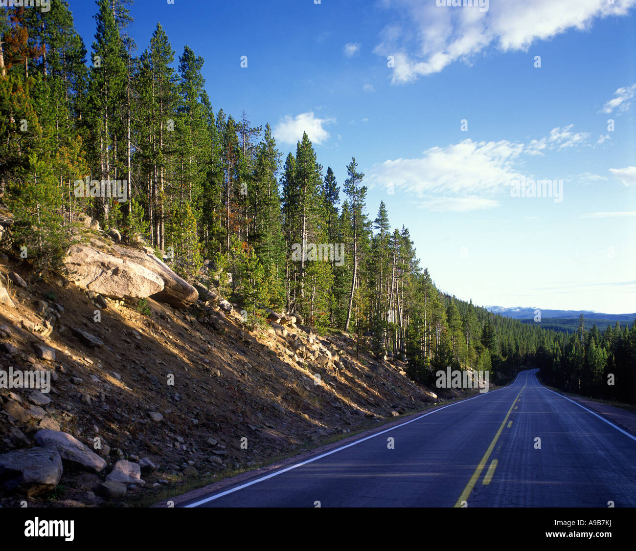 ROUTE 14 HIGHWAY SOUTH LITTLE BIG HORN WYOMING USA Stock Photo - Alamy