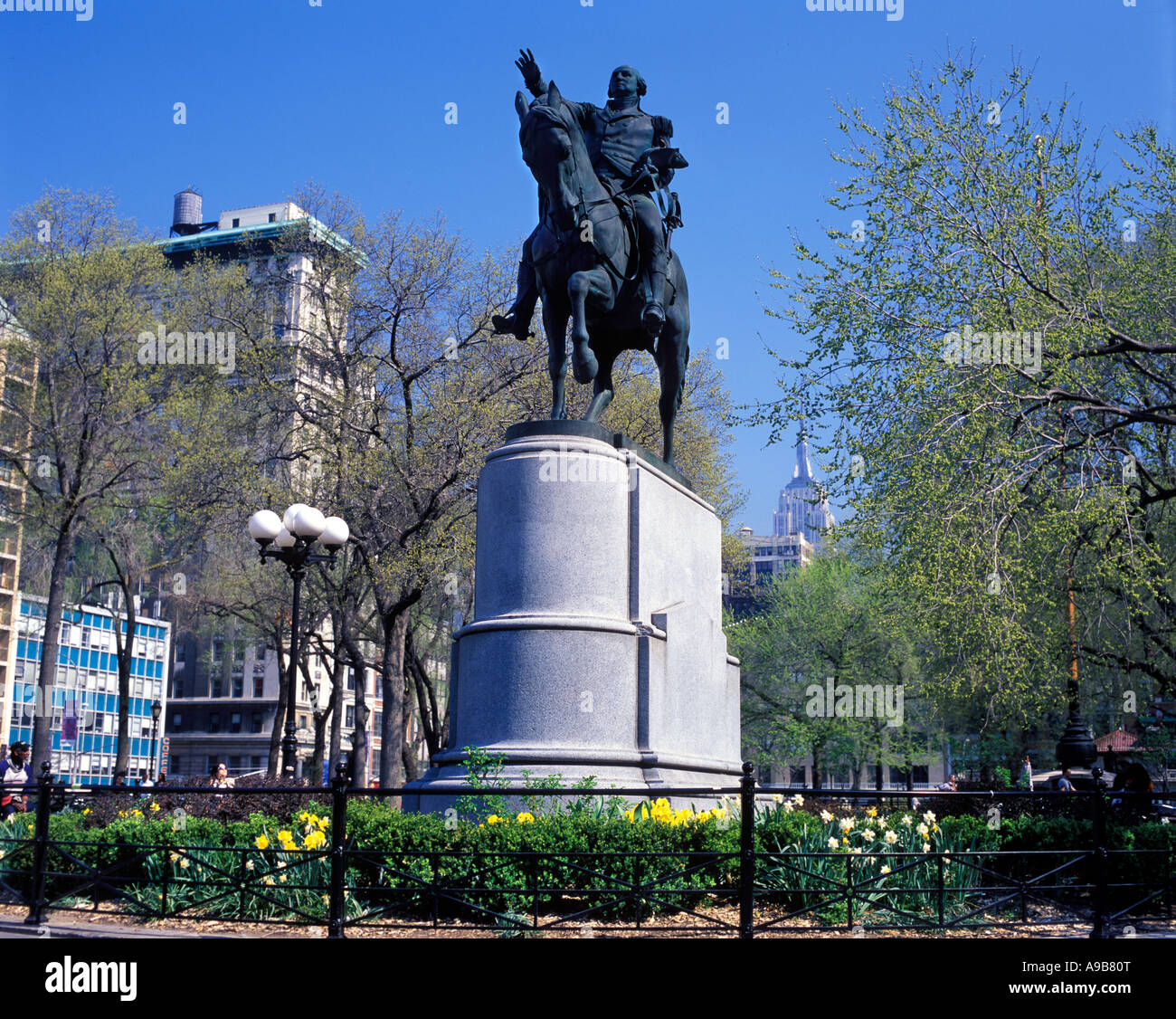 WASHINGTON STATUE UNION SQUARE MANHATTAN NEW YORK CITY USA Stock