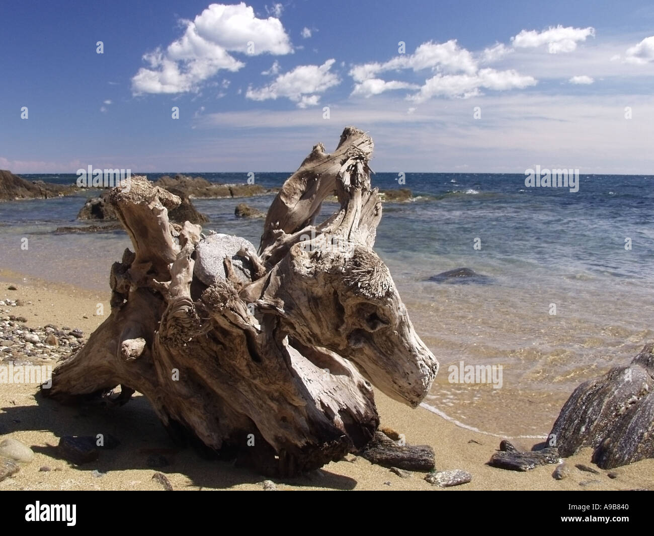 france south of france cote d azur plage de tahiti one of the famous beaches near to st tropez Stock Photo