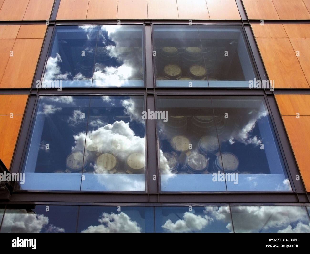 france poitou charentes cognac barrels in store at the courvoisier factory at jarnac near cognac Stock Photo