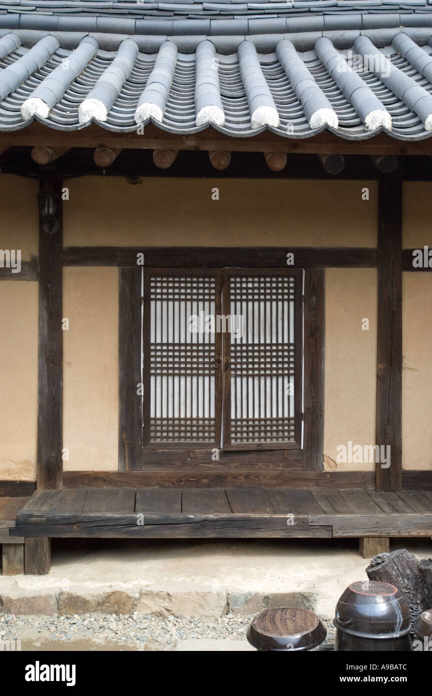 Traditional Korean architecture at Hahoe Folk Village in Andong, South ...
