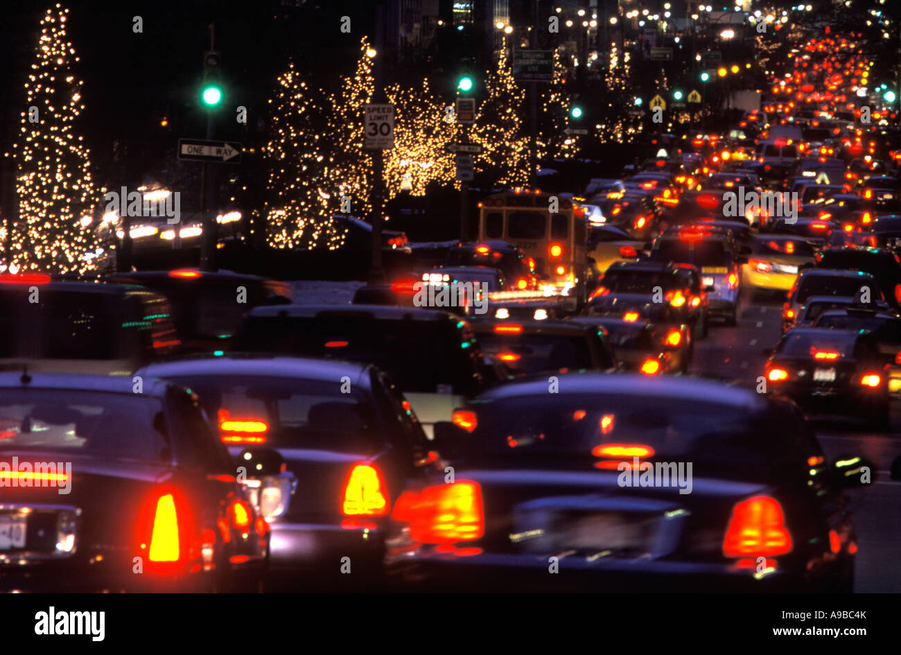 CHRISTMAS TRAFFIC PARK AVENUE MIDTOWN MANHATTAN NEW YORK CITY USA Stock