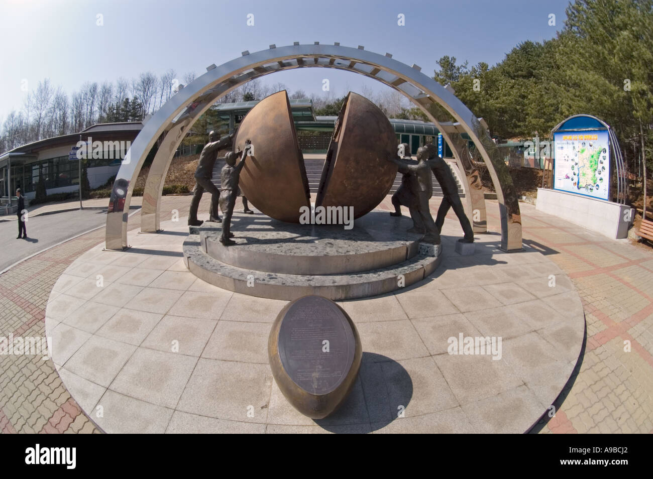 Sculpture near the entrance to infiltration tunnel 3 near the DMZ in South Korea Stock Photo