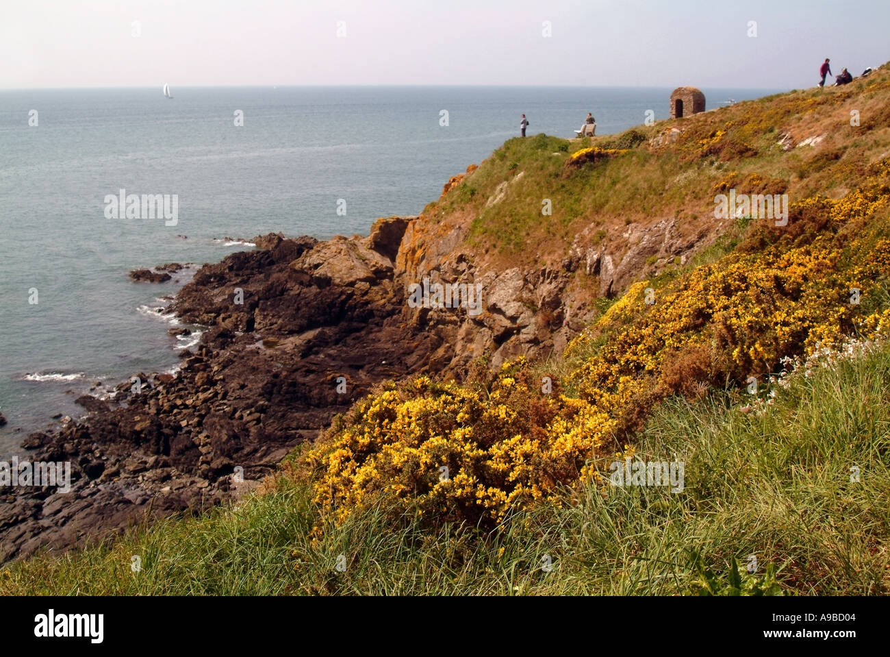 france normandy manche cotentin peninsula granville pointe du roc Stock