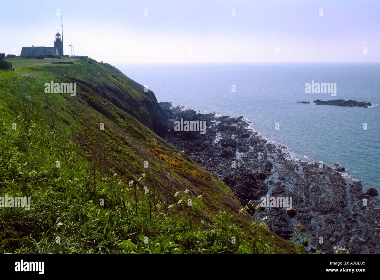 france normandy manche cotentin peninsula granville pointe du roc Stock