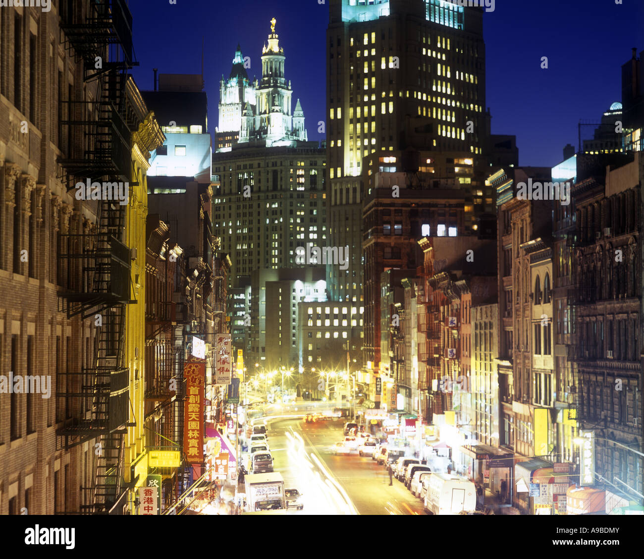 EAST BROADWAY CHINATOWN DOWNTOWN MANHATTAN NEW YORK CITY USA Stock