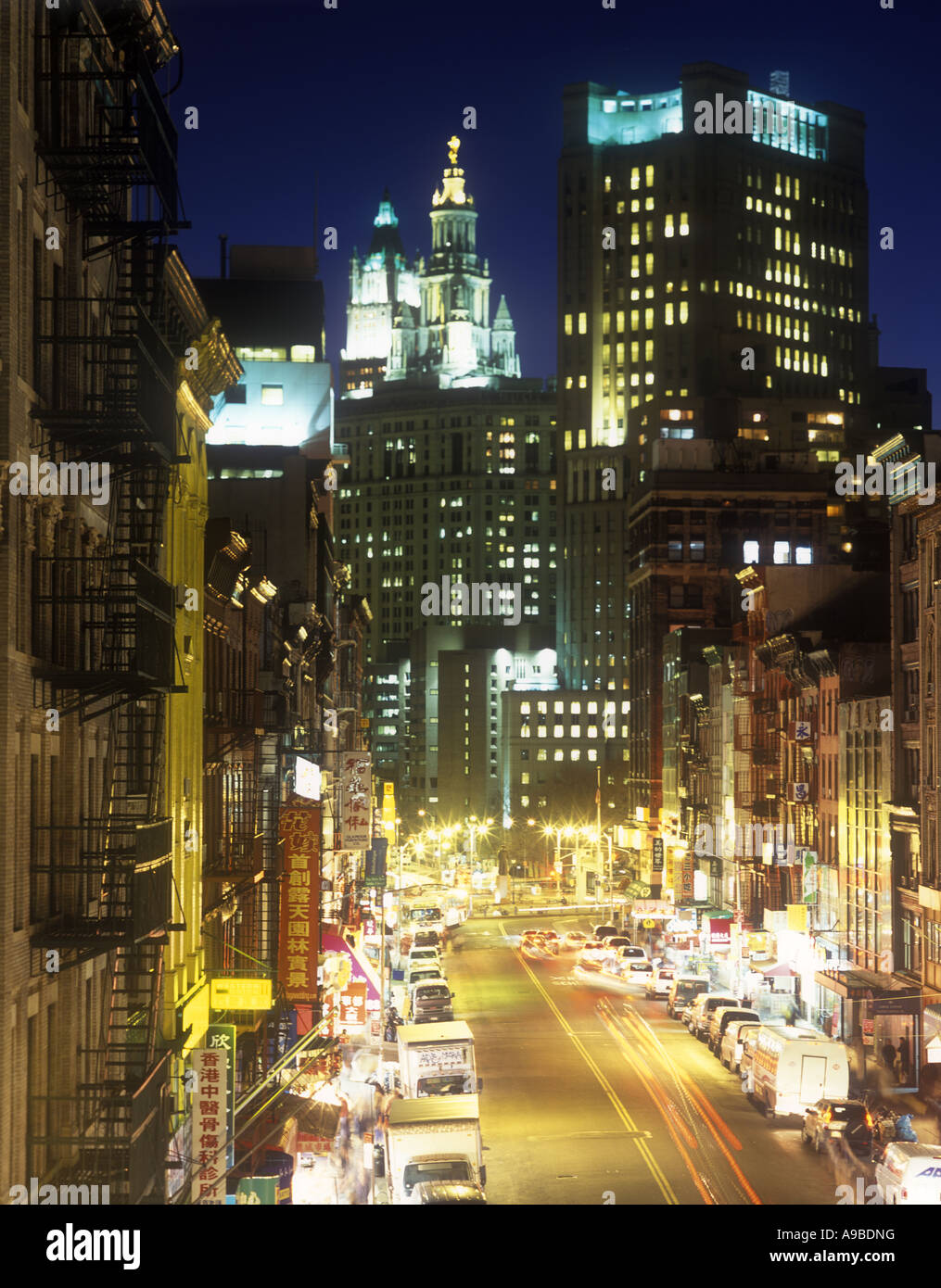 EAST BROADWAY CHINATOWN DOWNTOWN MANHATTAN NEW YORK CITY USA Stock