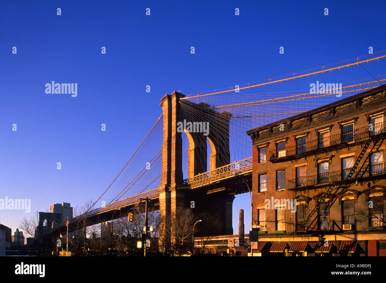 OLD FULTON STREET BROOKLYN BRIDGE BROOKLYN NEW YORK CITY USA Stock