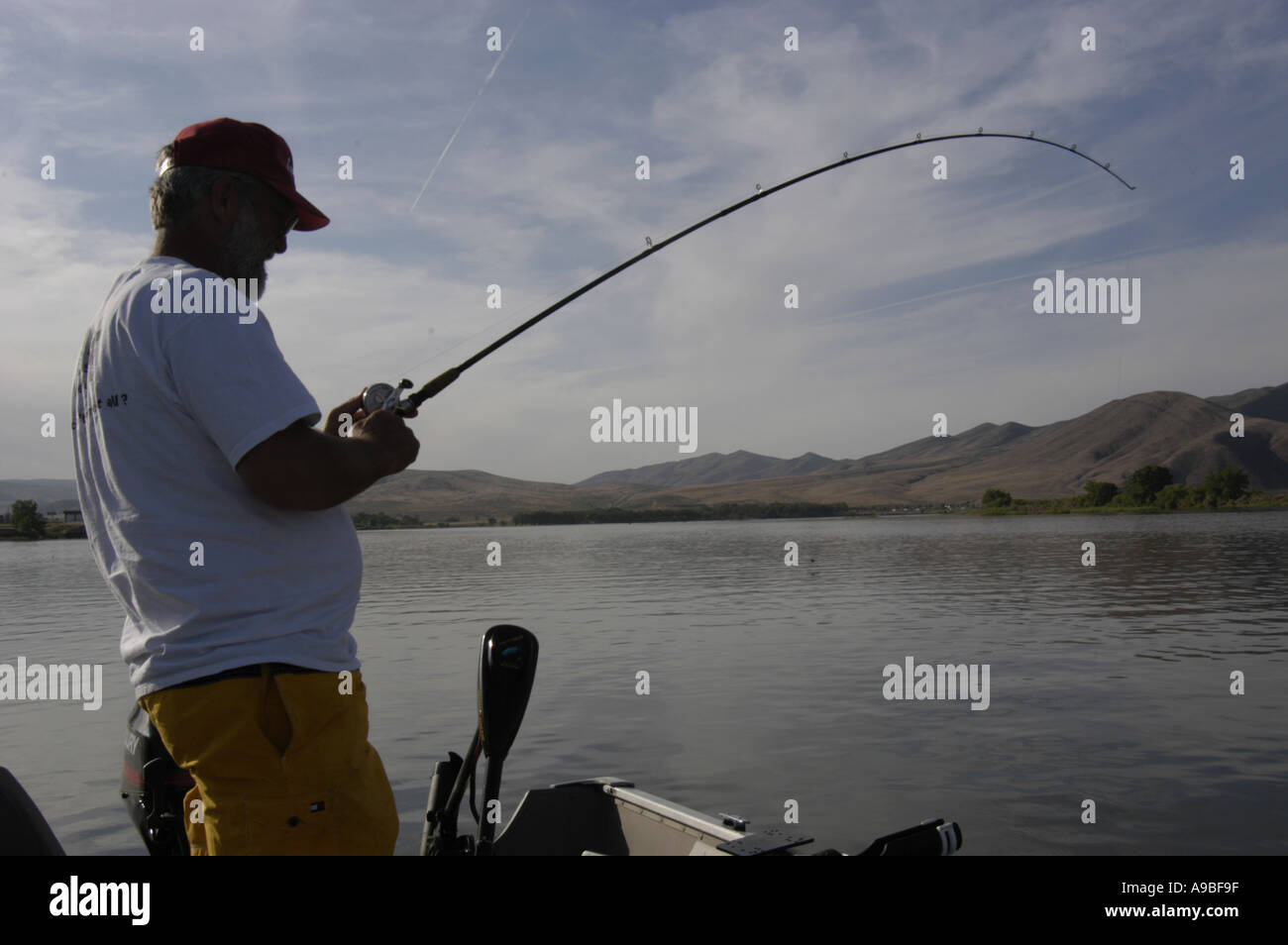 Dave Vedder fishing for channel catfish on Brownlee Reservoir near