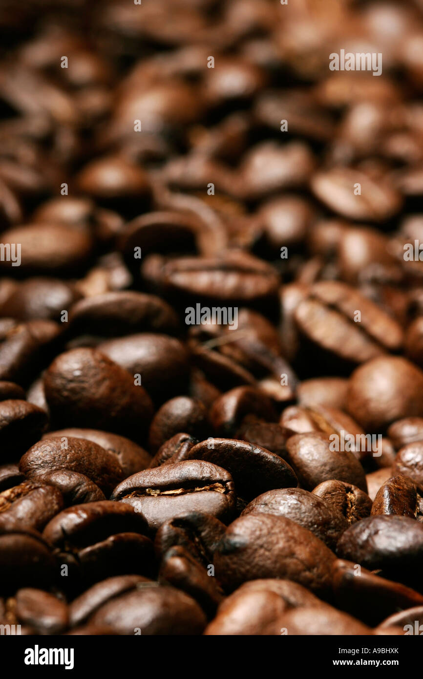 Close up of delicious freshly roasted coffee beans Stock Photo - Alamy