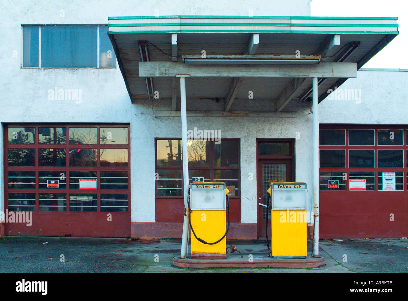 Old fashioned gas station Stock Photo