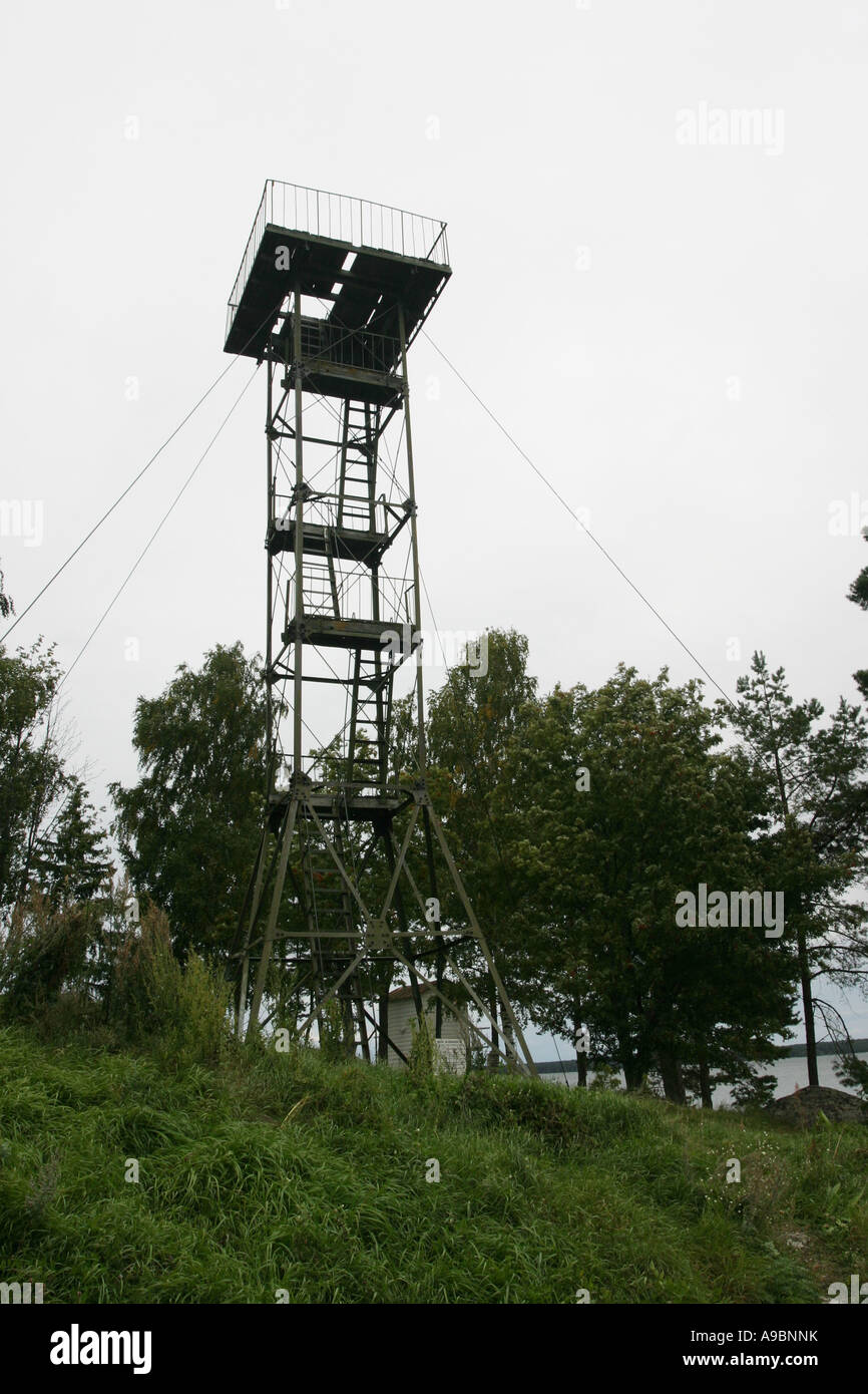 ESTONIA - Soviet-era watchtower on Stock Photo