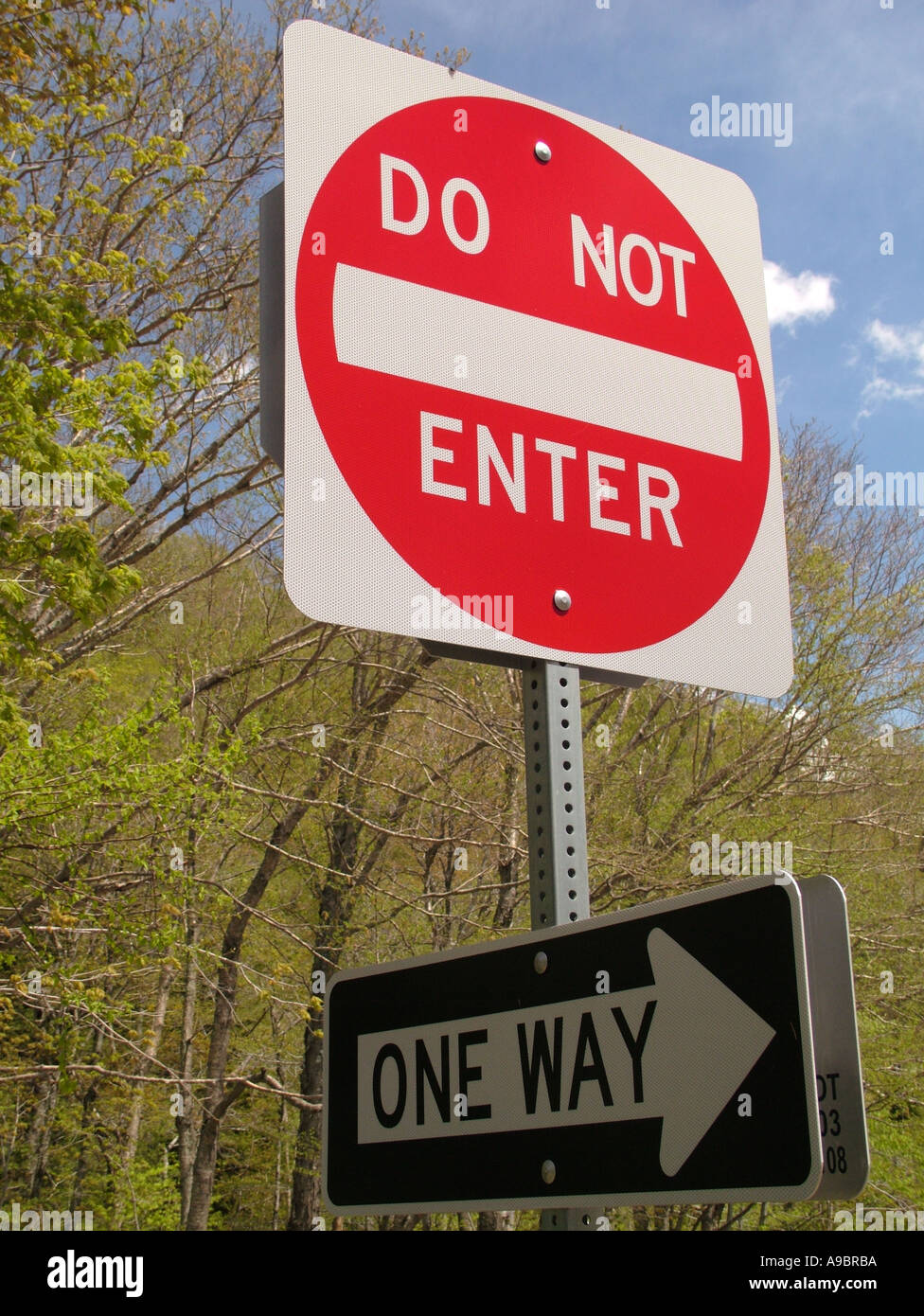 Ajd Road Signs Do Not Enter One Way Stock Photo Alamy