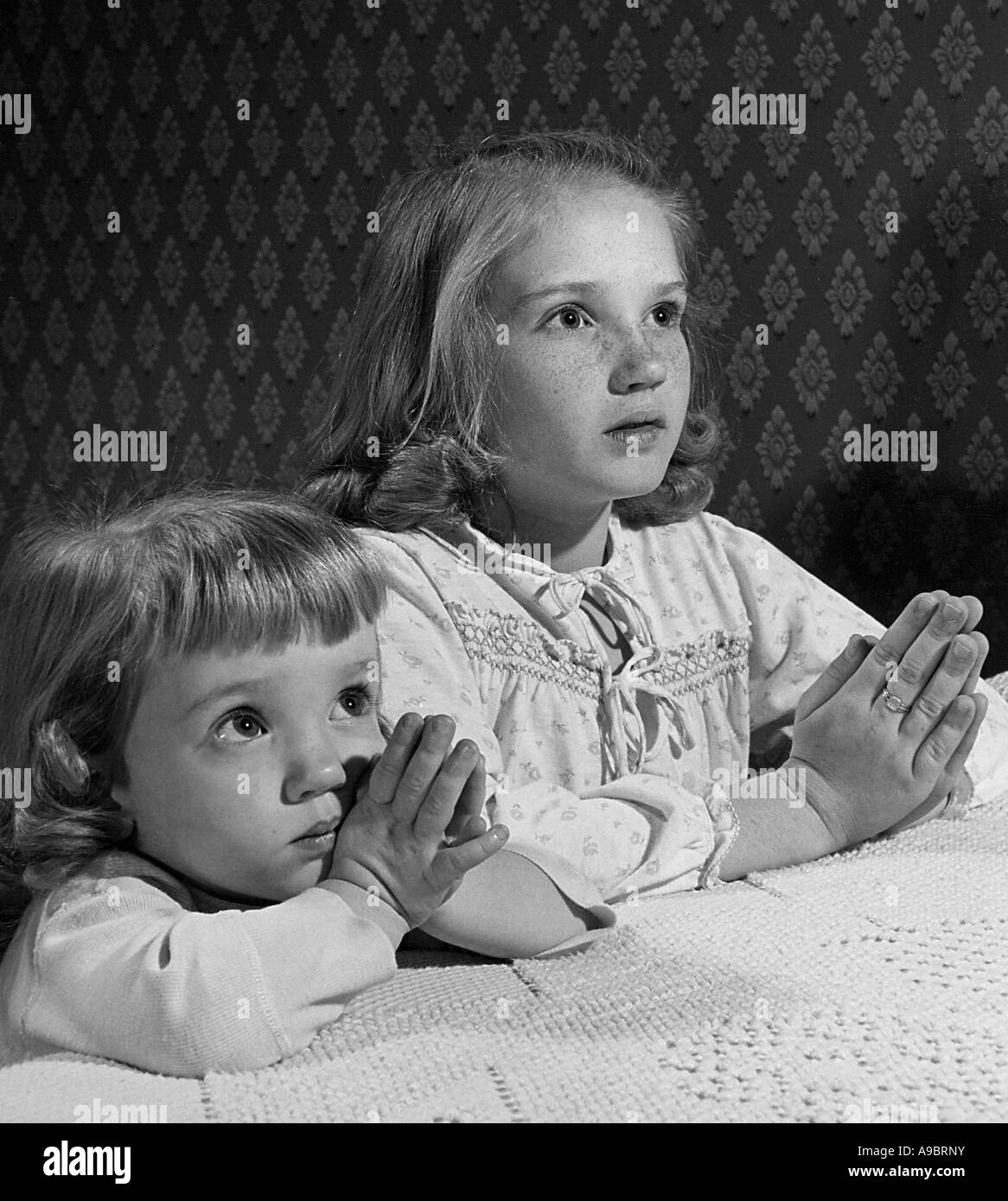 SISTERS AT PRAYER about 1950 Stock Photo