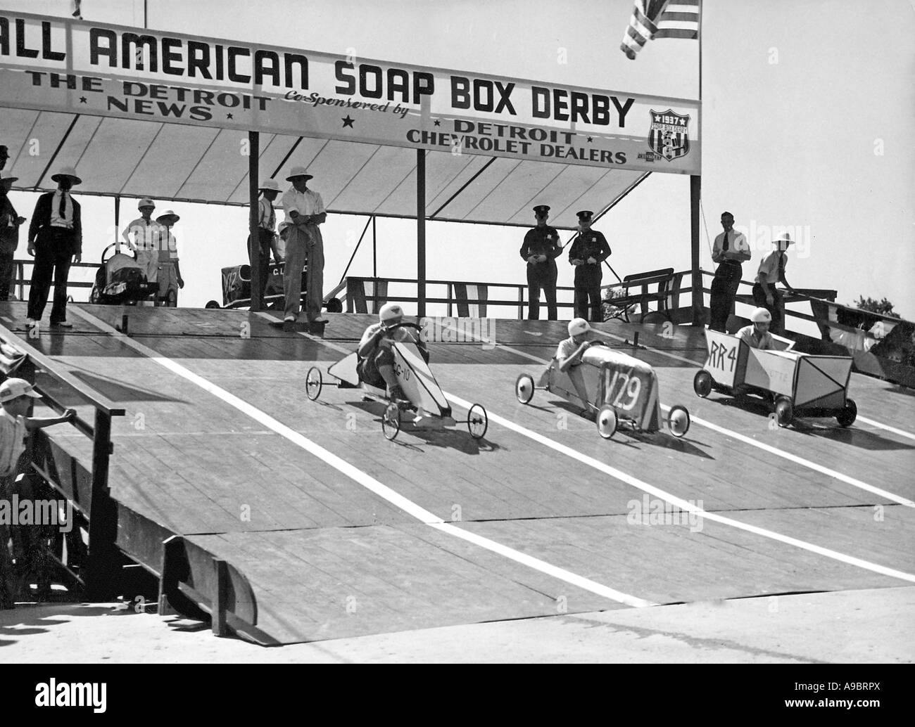 Soap box derby Black and White Stock Photos & Images Alamy