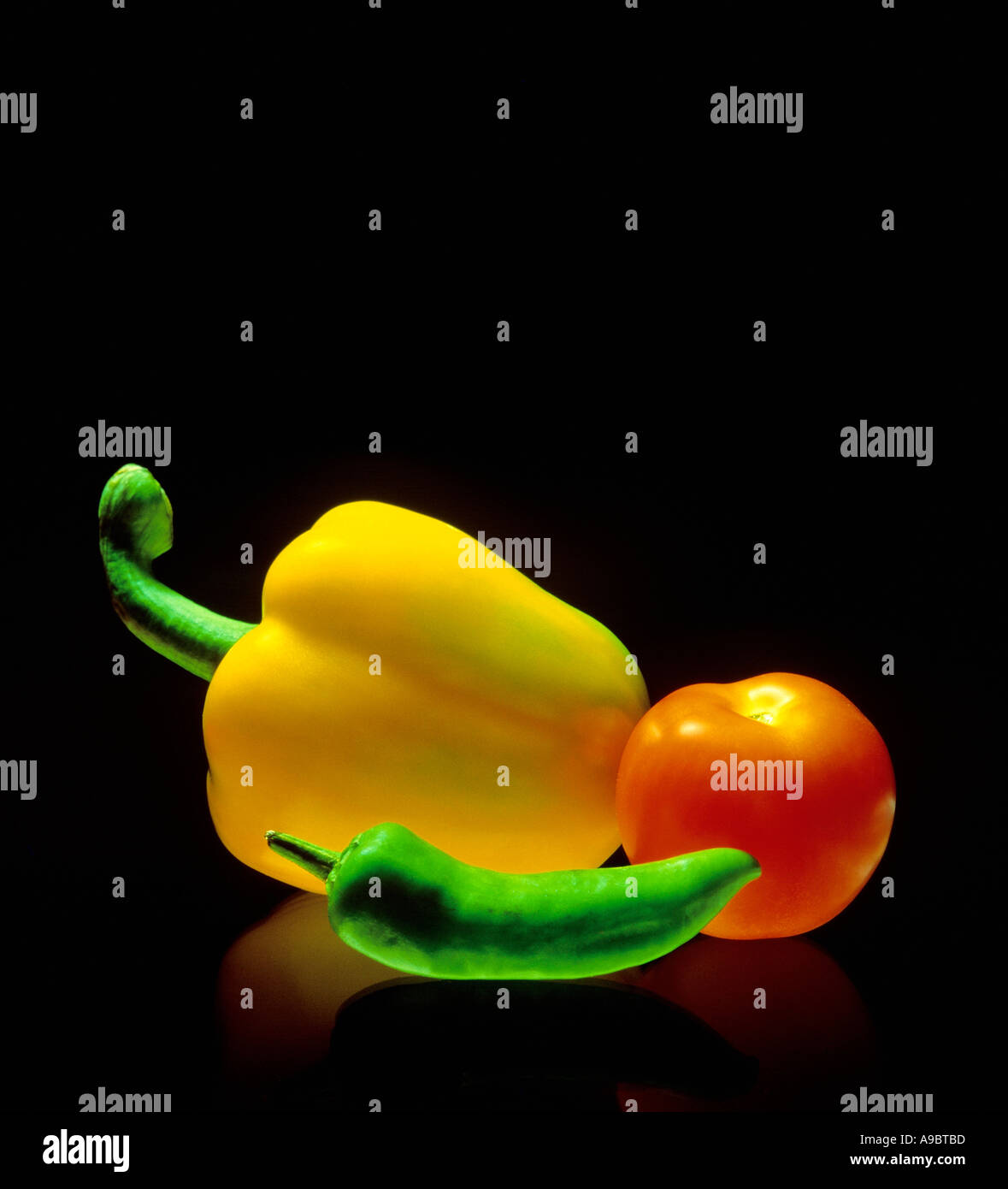 sweet jalapeno and green chili and tomato Stock Photo