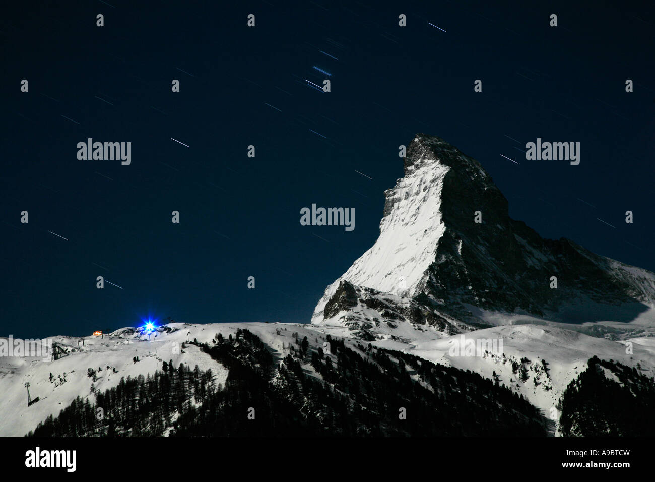 Matterhorn in moonlight Stock Photo - Alamy