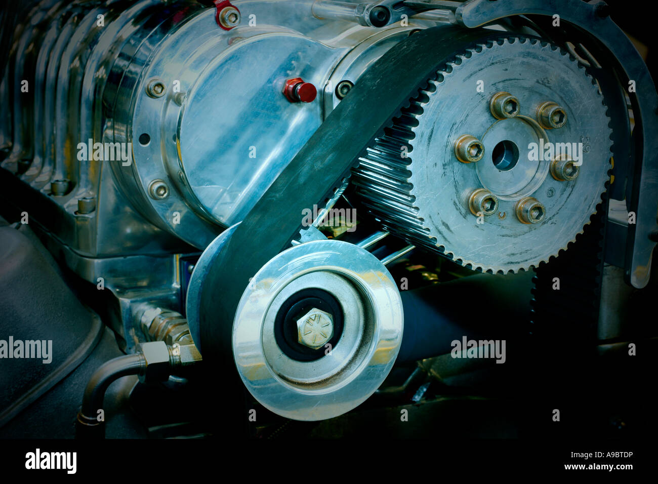 Extremely powerful and customized muscle car engine Stock Photo - Alamy
