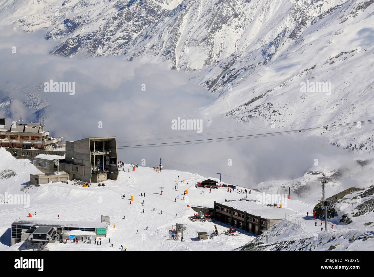 Trockner Steg cable car in Zermatt Switzerland Stock Photo