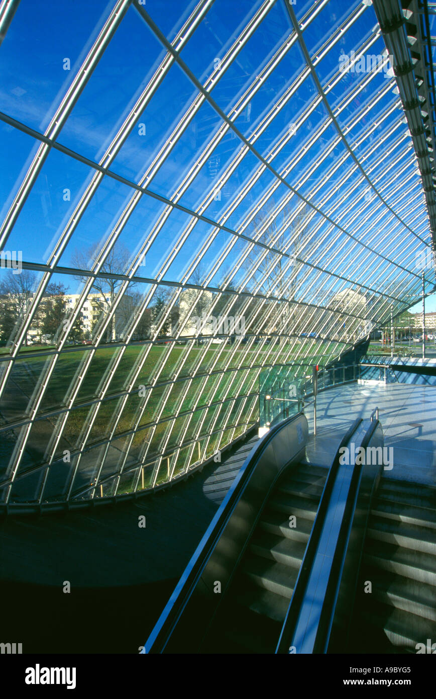 A outer space designed U Bahn station Metro station in Munich St Quirin platz munich germany Stock Photo