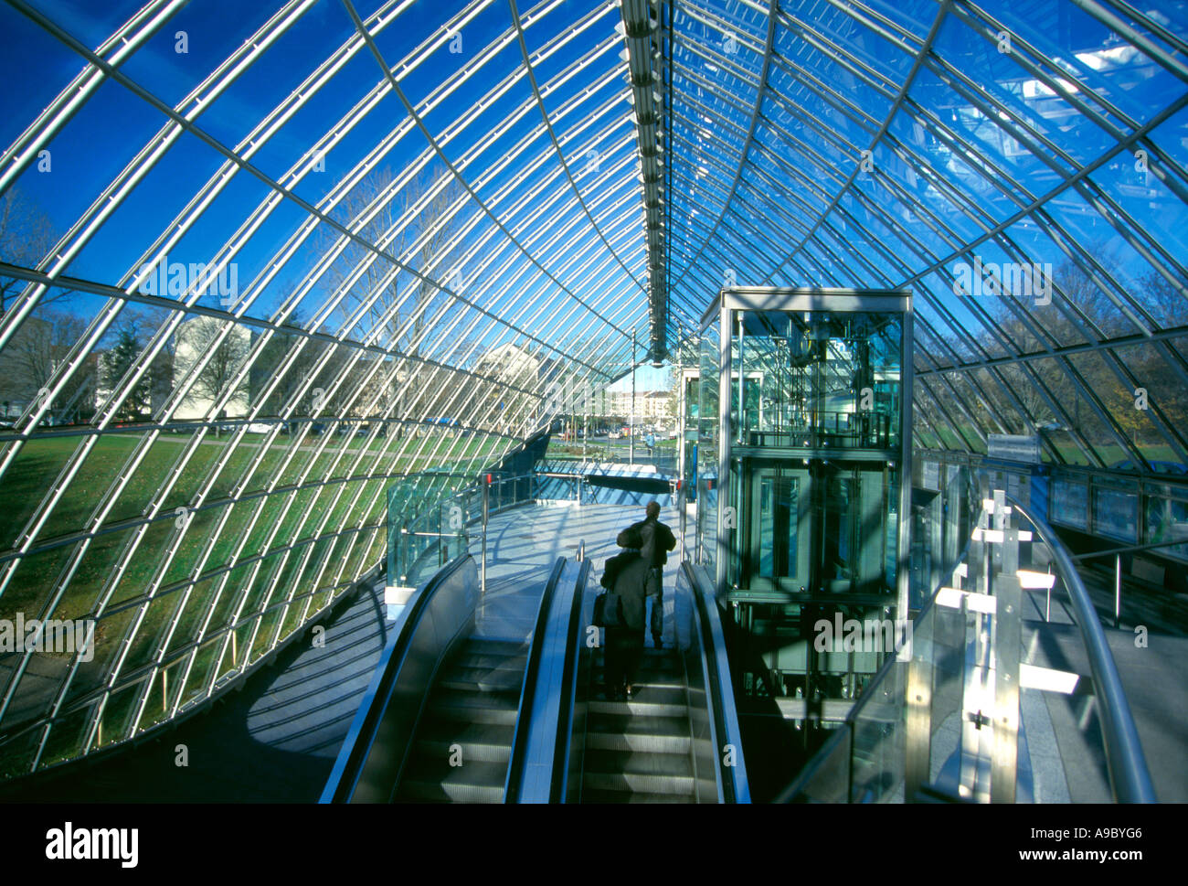 A outer space designed U Bahn station Metro station in Munich St Quirin platz munich germany Stock Photo