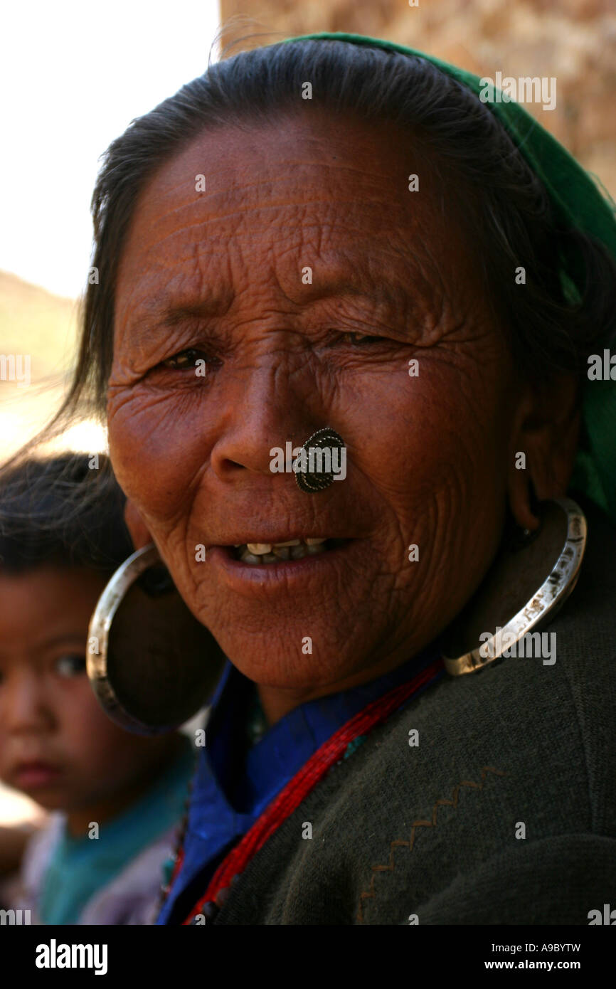 Old Nepalese Lady Stock Photo - Alamy