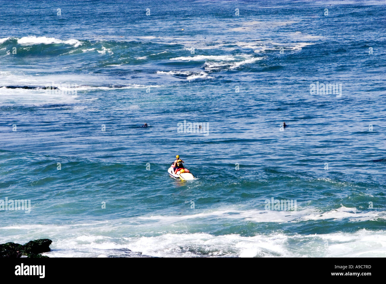 Surf Rescue Lifeguard On Watercraft Stock Photo - Alamy