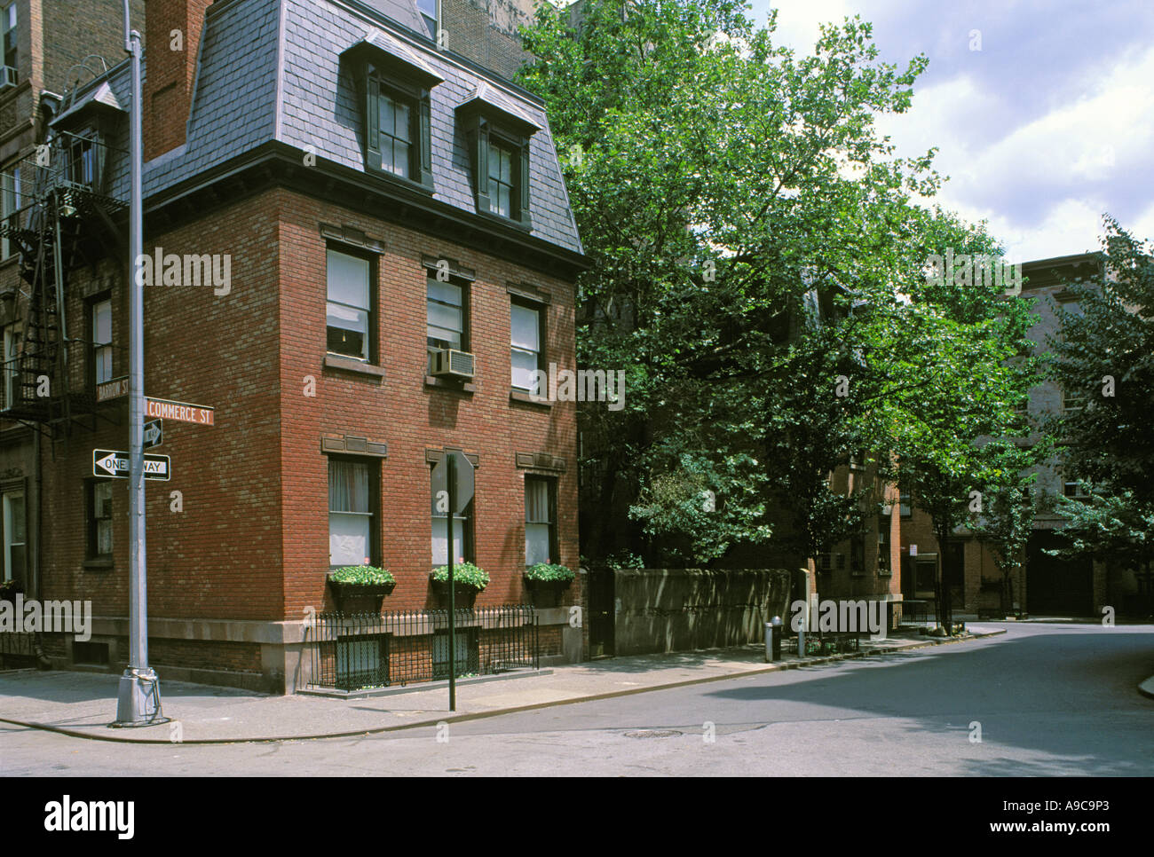 Barrow Street And Commerce Street Greenwich Village Manhattan New Stock