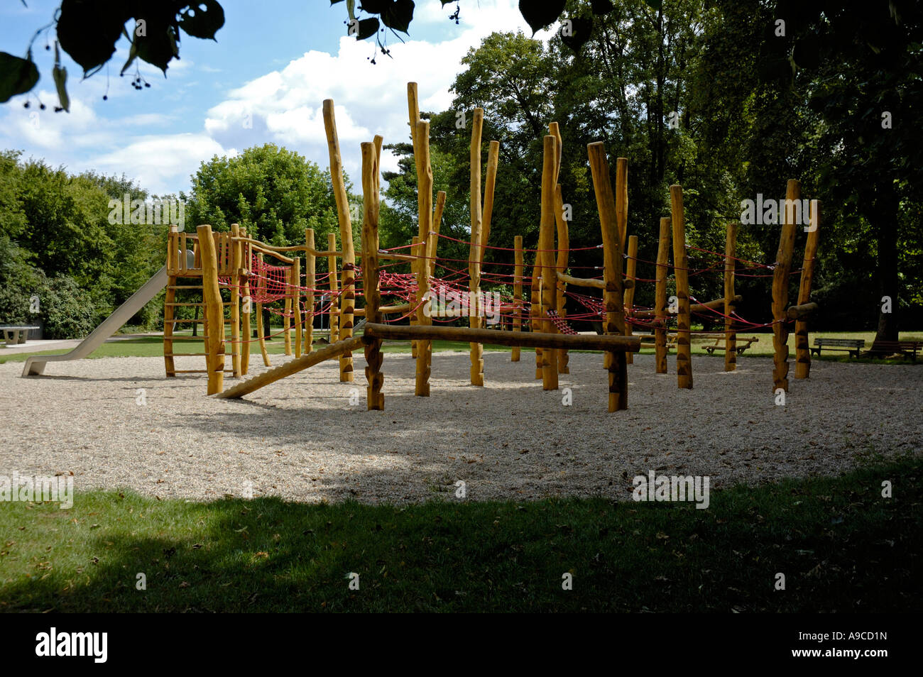 Childrens playground in Lantz'scher park Dusseldorf Lohausen, Germany. 2006  Stock Photo - Alamy