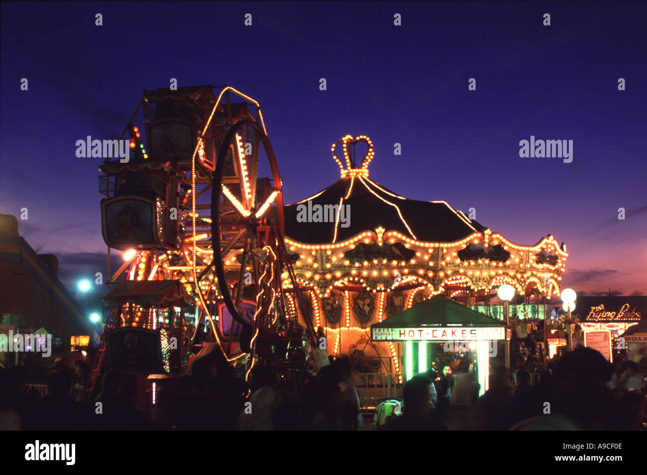 fair photo of queretaro state mexico fairground with carousel and big ...