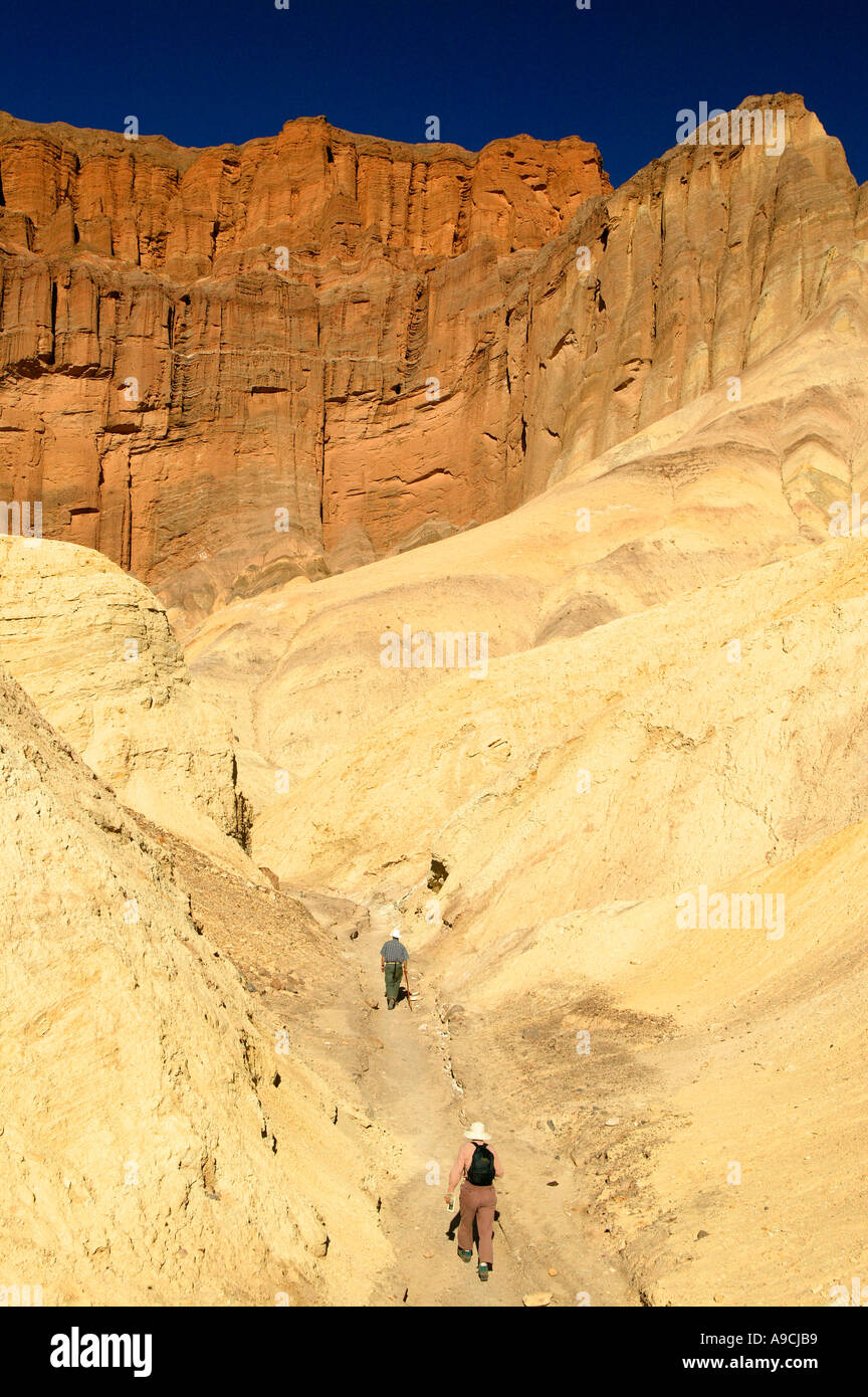 Hikers in Golden Canyon Trail Death Valley National Park California ...