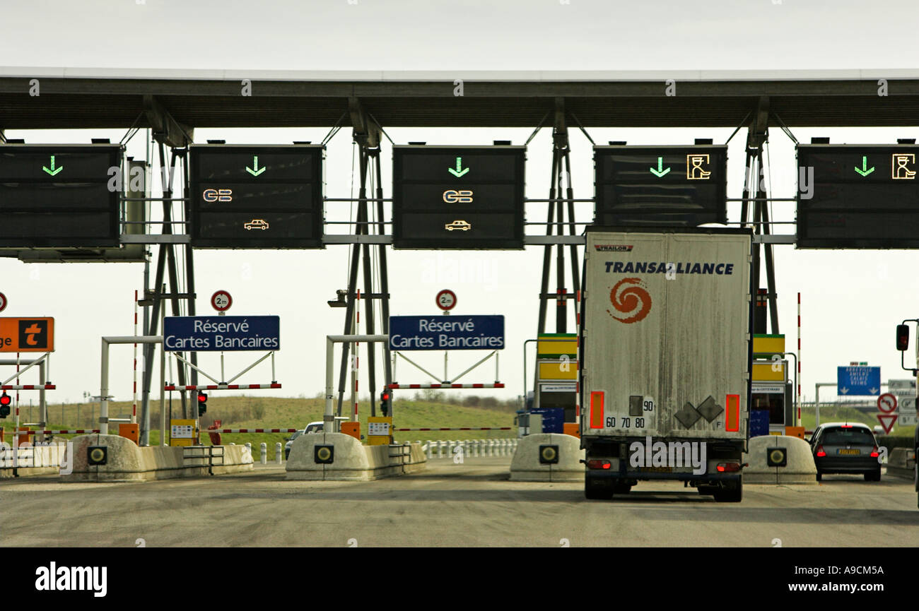 Toll booth Peage autoroute France Europe Stock Photo - Alamy