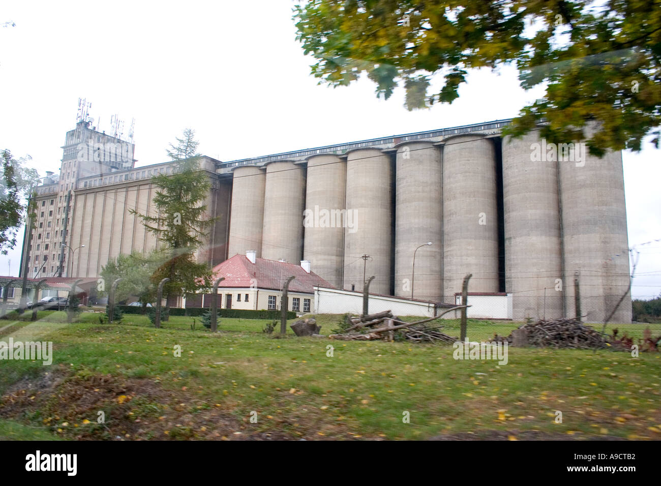 Storage grain elevators. Rawa Mazowiecka Poland Stock Photo