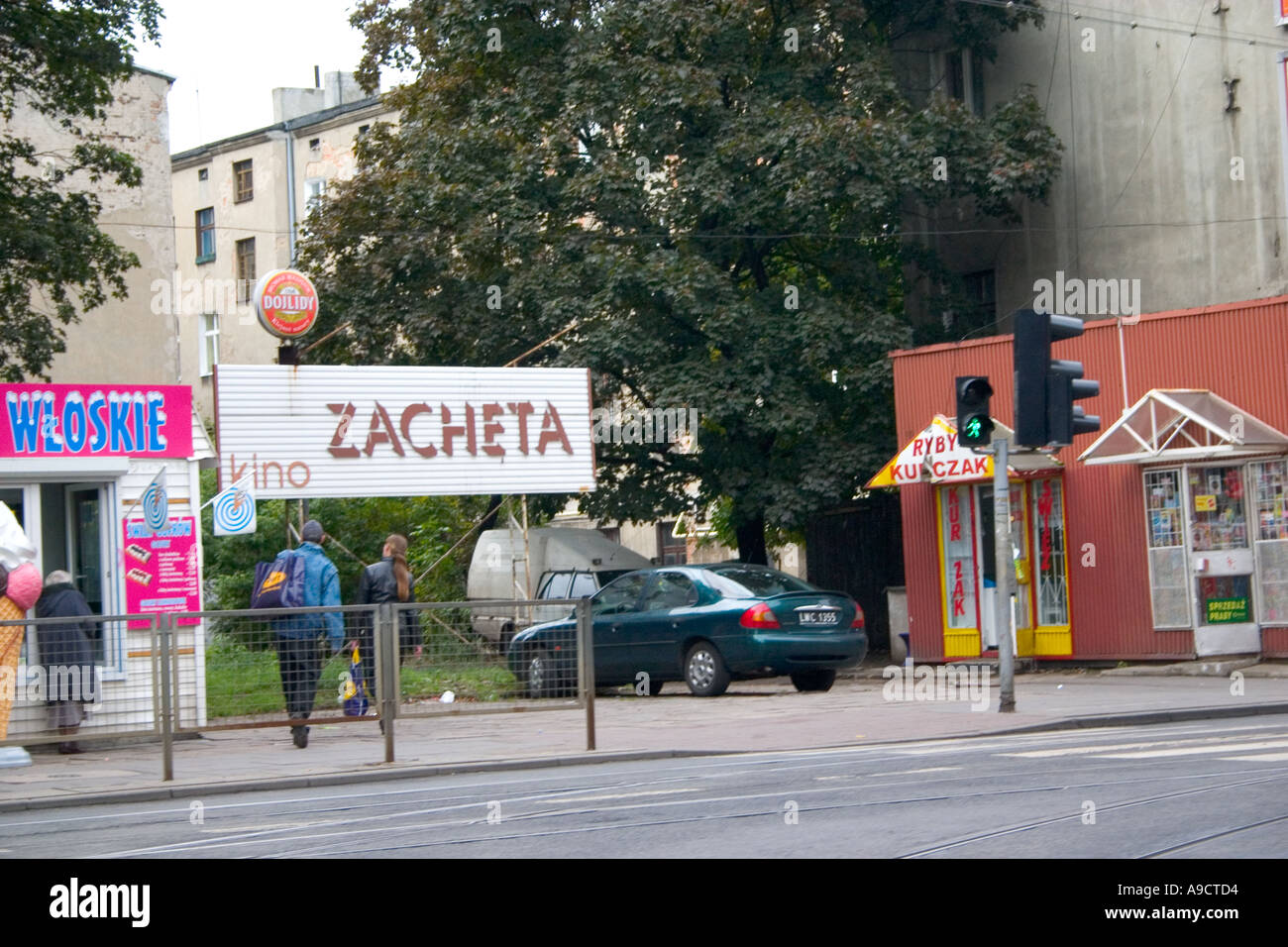 Polish sidewalk shops. Lodz Poland Stock Photo Alamy