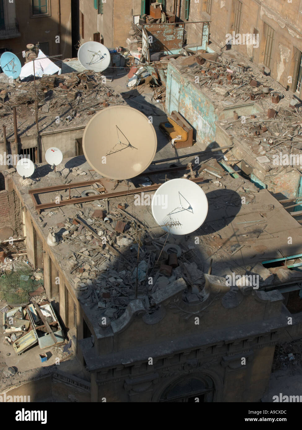 rooftop view from the Odeon Palace Hotel in downtown Cairo Note the