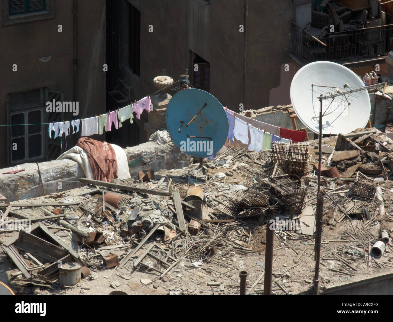 rooftop view from the Odeon Palace Hotel in downtown Cairo Note the