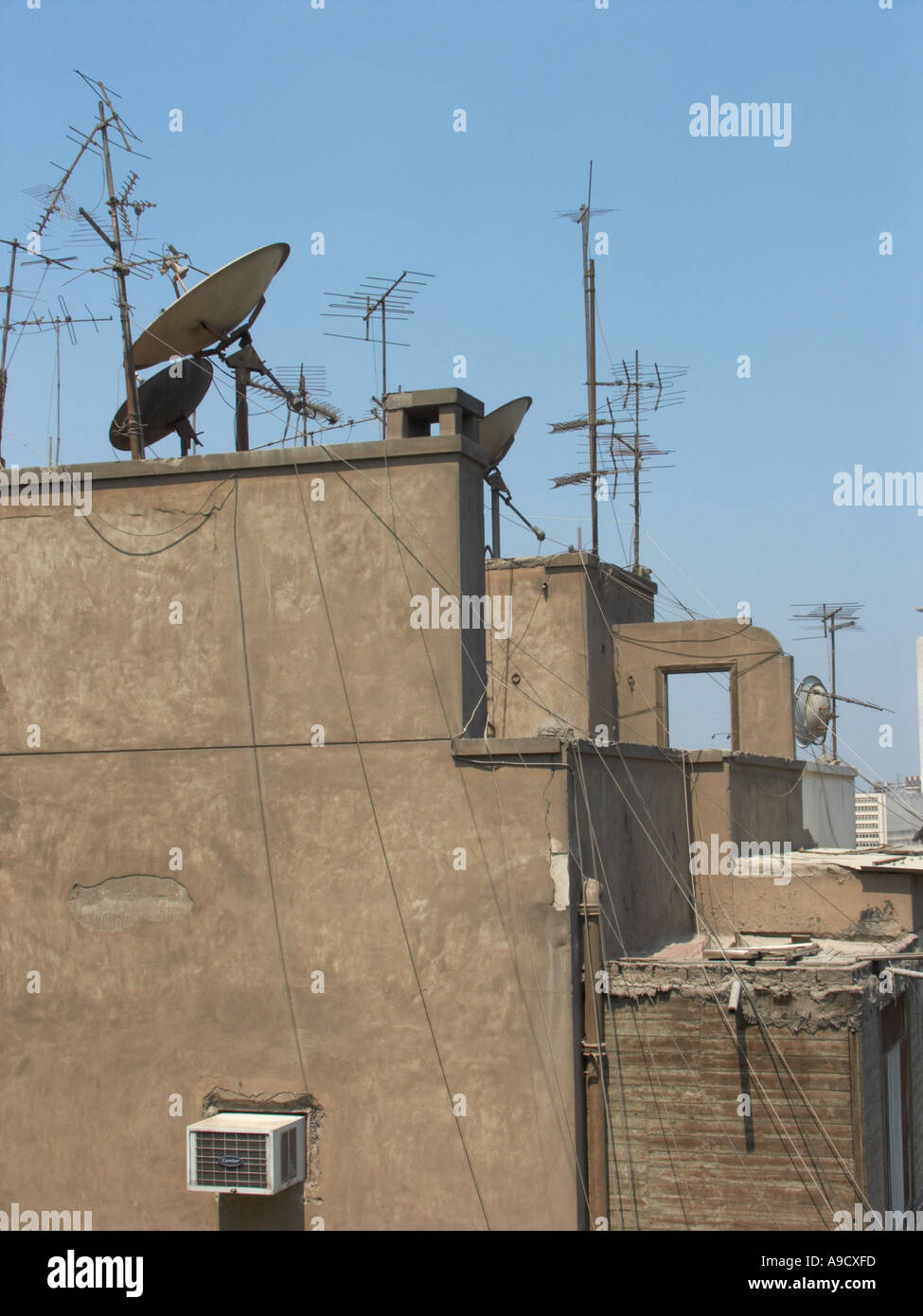 rooftop view from the Odeon Palace Hotel in downtown Cairo Note the