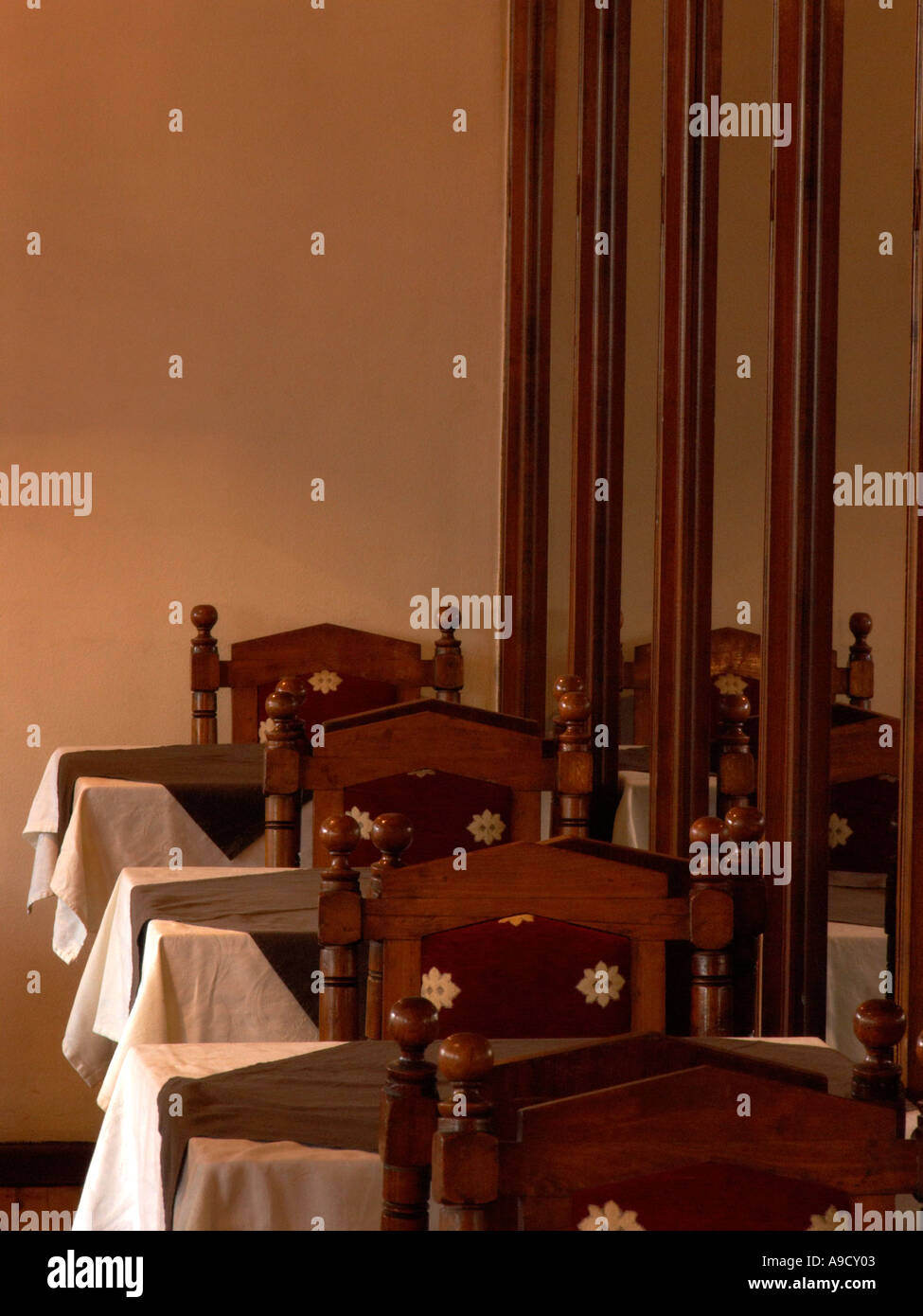 Tables in hotel bar Cairo Egypt Stock Photo Alamy