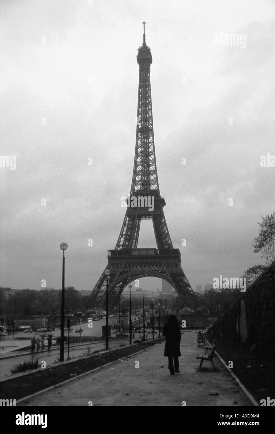 View of magnificent Tour Eiffel Tower one the highest iron buildings in the World Paris northern France Europe Stock Photo