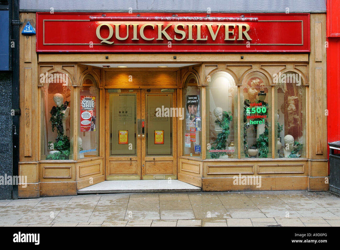 Quicksilver shop front window display Stock Photo